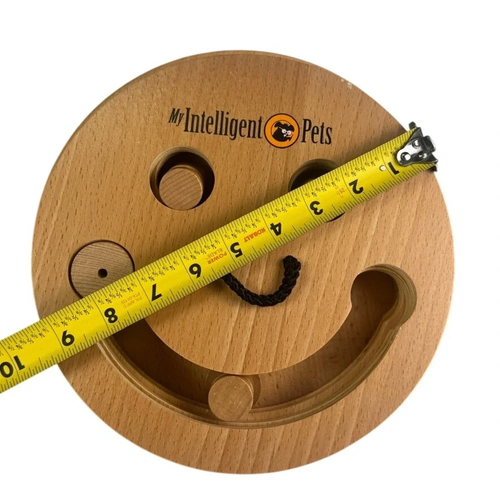 My Intelligent‎ Pets Wooden Interactive Dog Puzzle Toy Smiley Face Treat Game